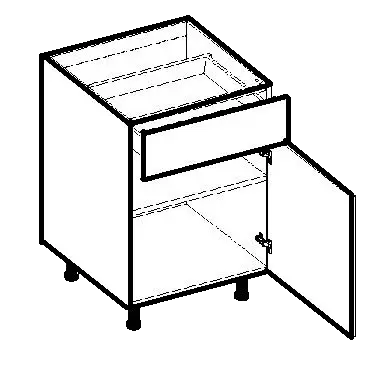 Base Cabinet - 1 Door 1 Drawer