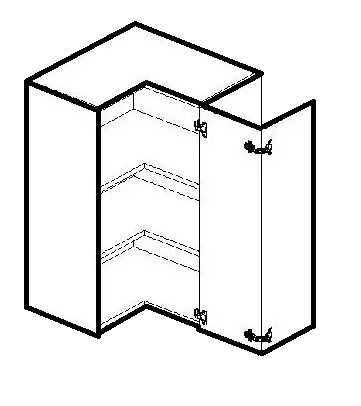 Angle Wall Cabinet - 2 Doors
